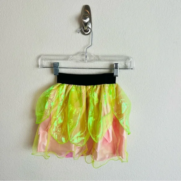 NWT Tinkerbell Fairy Layered Tutu Skirt & Wand Halloween Costume Set - Picture 4 of 5